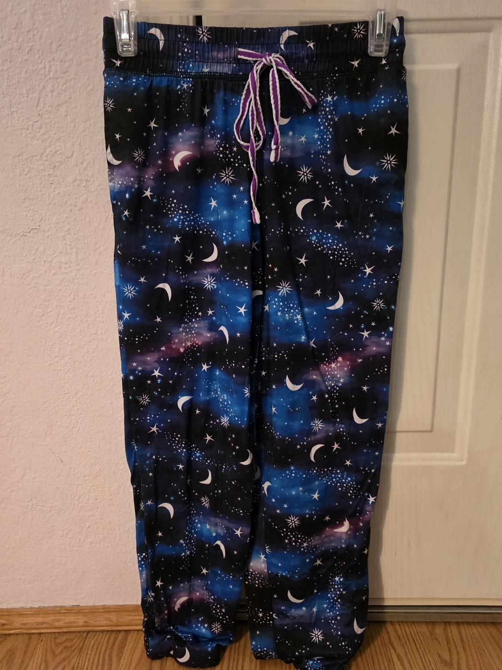 NWOT- Womens Small  Galaxy Moon Pajama Pants - Blue & Black